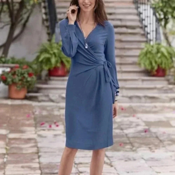 Sundance Blue Wrap Dress - Picture 1 of 14